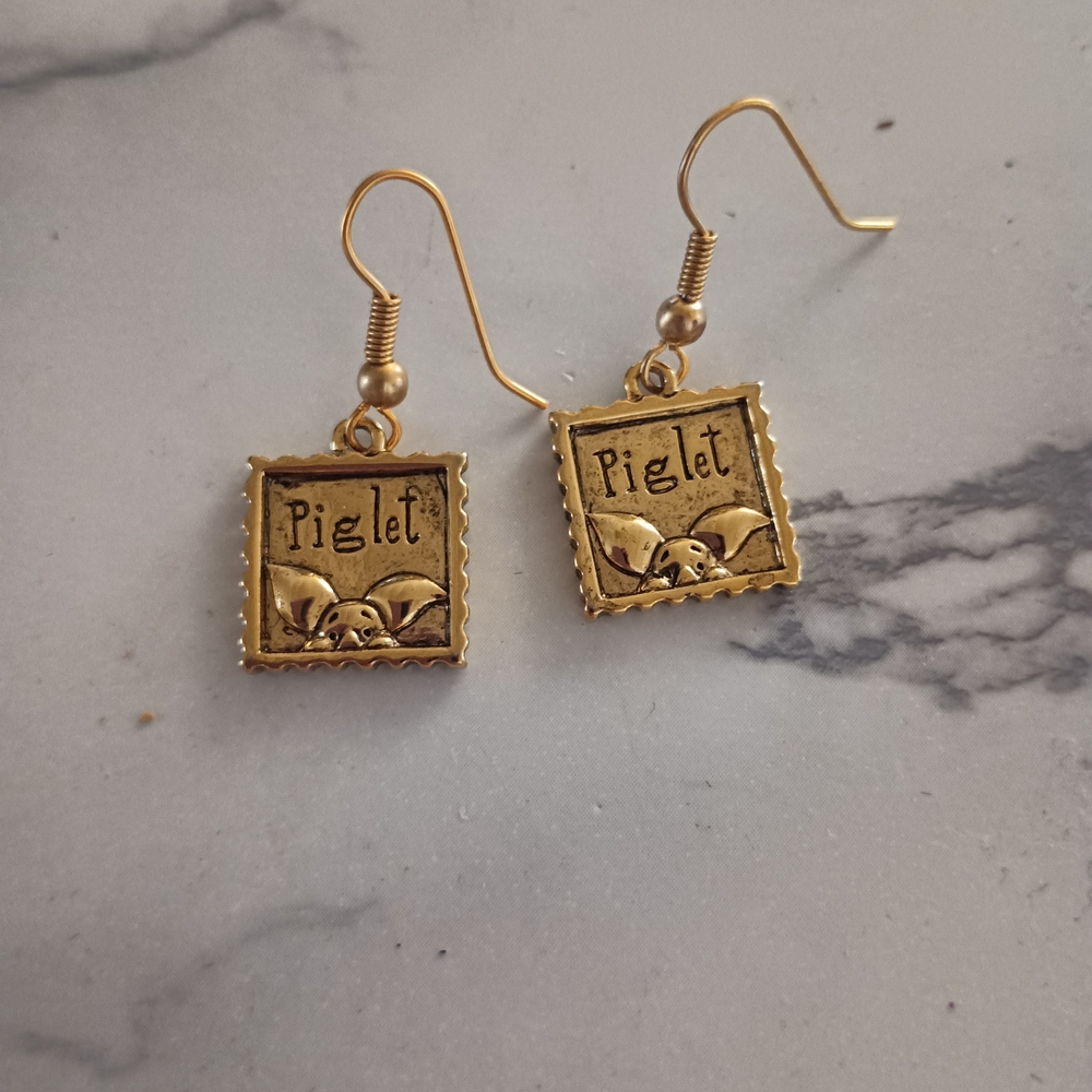 Disney Gold Piglet Earrings